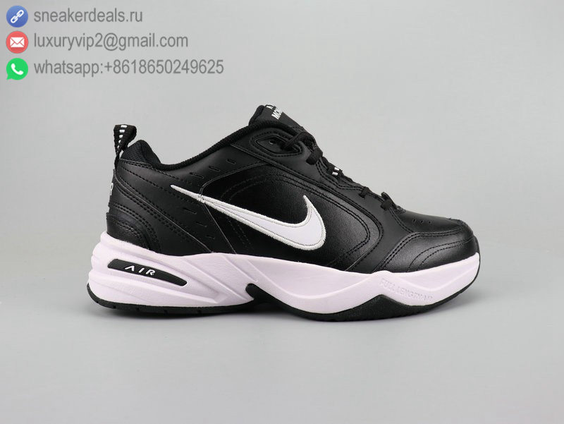 NIKE AIR MONARCH IV BLACK LEATHER UNISEX RUNNING SHOES